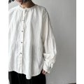 Luminaes ベルギーリネンブロード カフスのロングシャツ