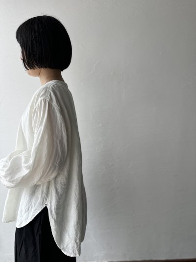 画像4: Luminaes ベルギーリネンブロード カフスのロングシャツ