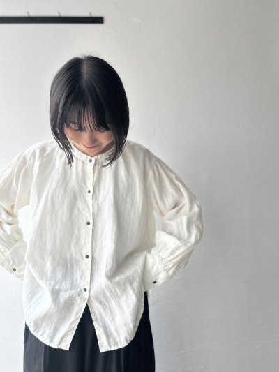 画像6: Luminaes ベルギーリネンブロード カフスのロングシャツ