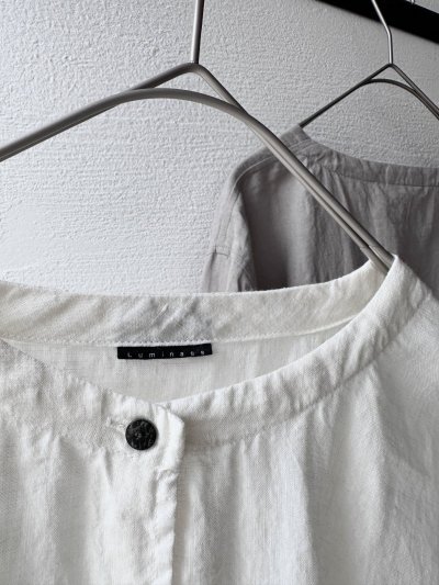 画像13: Luminaes ベルギーリネンブロード カフスのロングシャツ