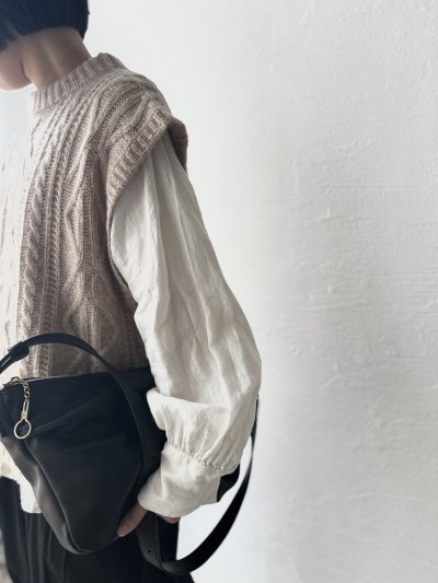 画像10: Luminaes ベルギーリネンブロード カフスのロングシャツ