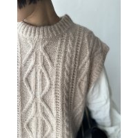 NATURAL LAUNDRY コットンウールメランジ ケーブルニットベスト