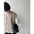 NATURAL LAUNDRY コットンウールメランジ ケーブルニットベスト