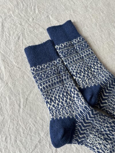 画像9: NISHIGUCHI KUTSUSHITA ウールジャガードソックスS(23~25cm) 