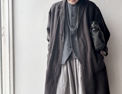 画像3: Luminaes 起毛リネン ジャケットコート【unisex】