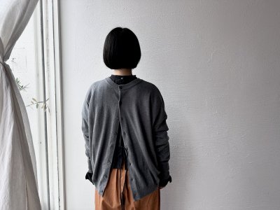 画像5: prit 2/32コットンウール12G天竺編み 2wayワイドカーディガン