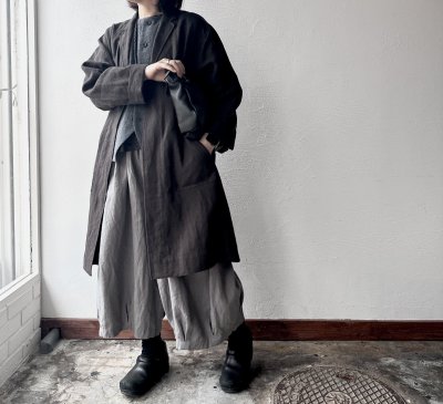 画像1: Luminaes 起毛リネン ジャケットコート【unisex】