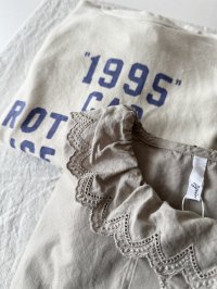 【再入荷】 grin 染めブロード レース衿シャツ