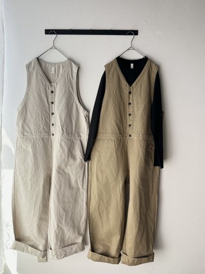 画像1: prit コットンリネン交織カルゼ オールインワン