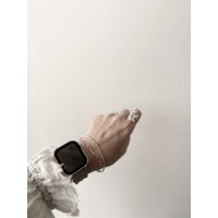 Luminaes_accessory メタルビーズとチェーンの二重ブレスレット 【アレルギー対応】