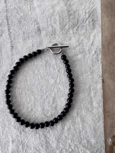 画像1: Luminaes_accessory 天然フロストオニキスのブレスレット(unisex)【アレルギー対応】
