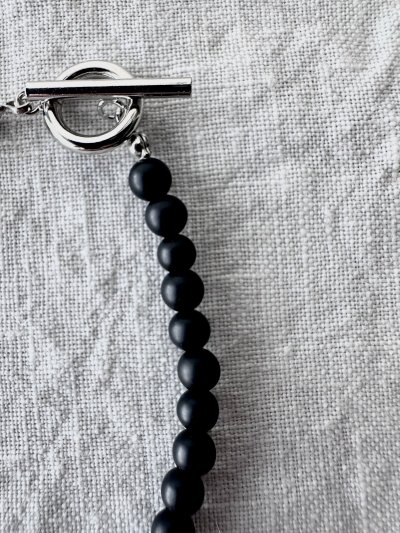 画像2: Luminaes_accessory 天然フロストオニキスのブレスレット(unisex)【アレルギー対応】