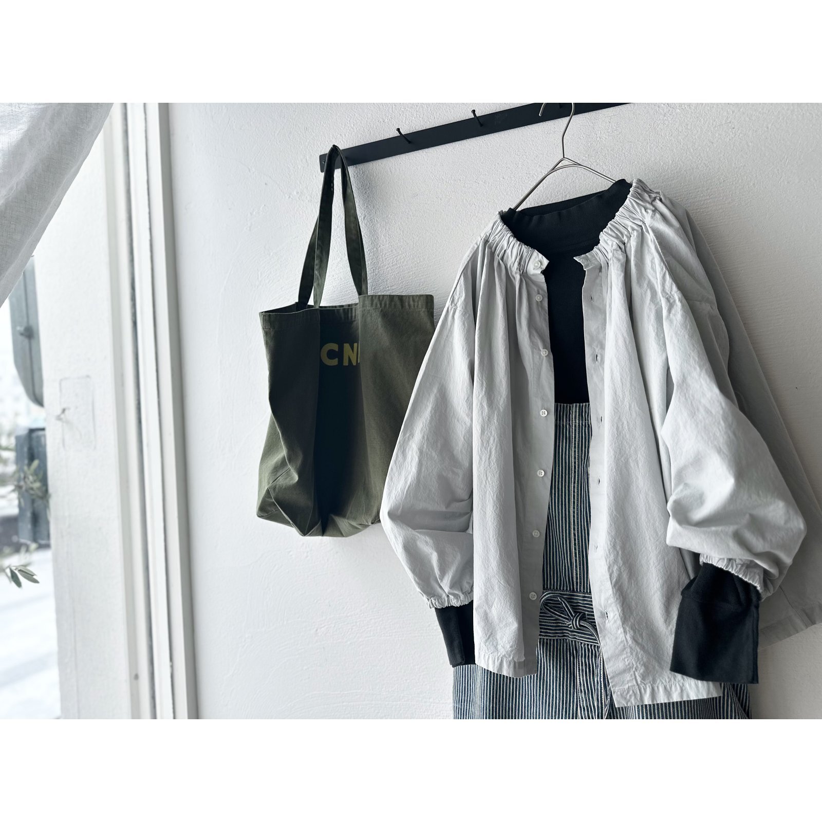 *sale30%off* prit  コットンリネンダンプ ゴムギャザー2way ブラウス