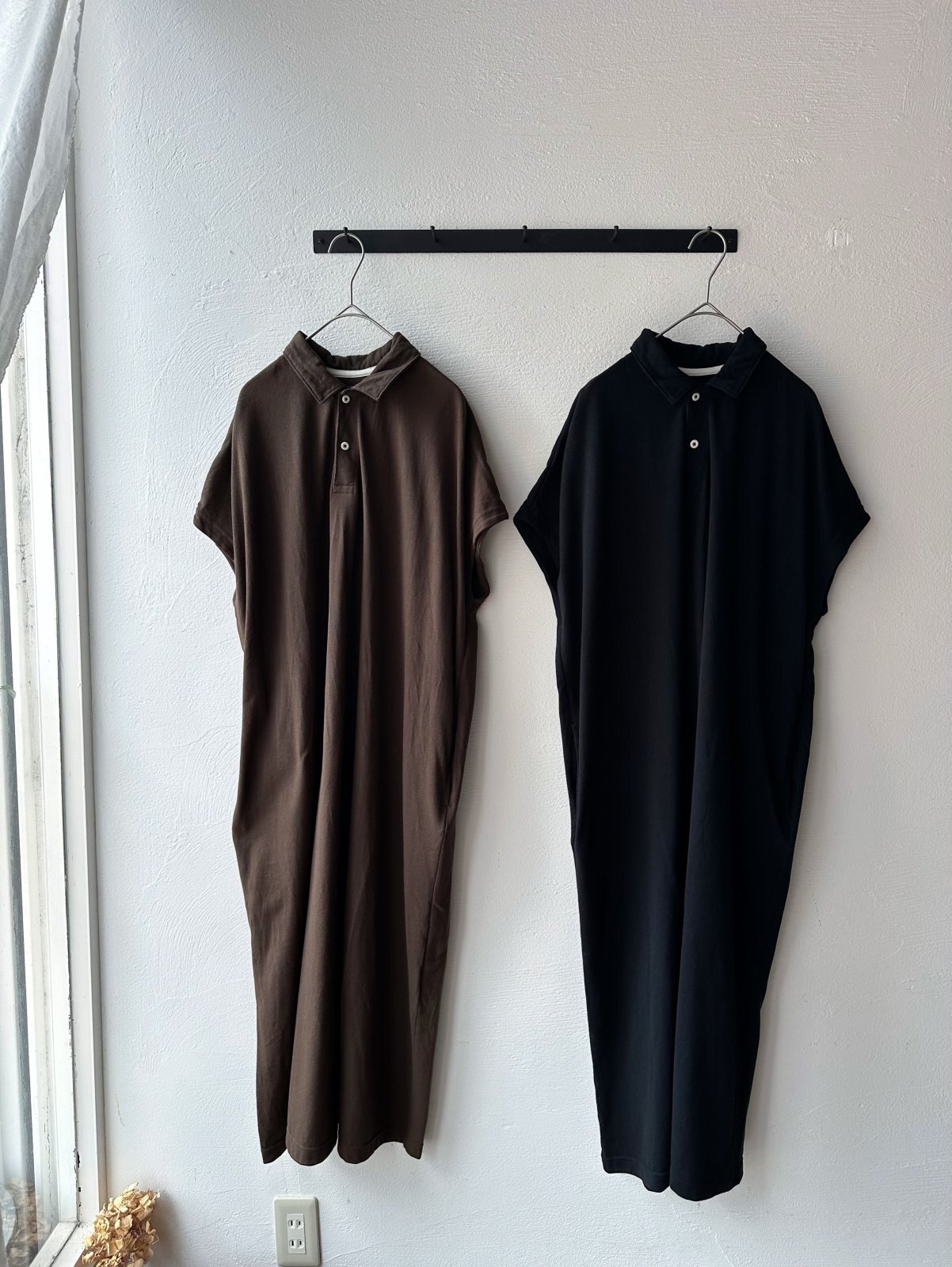 NATURAL LAUNDRY ドライカノコ ポロドルマンワンピース