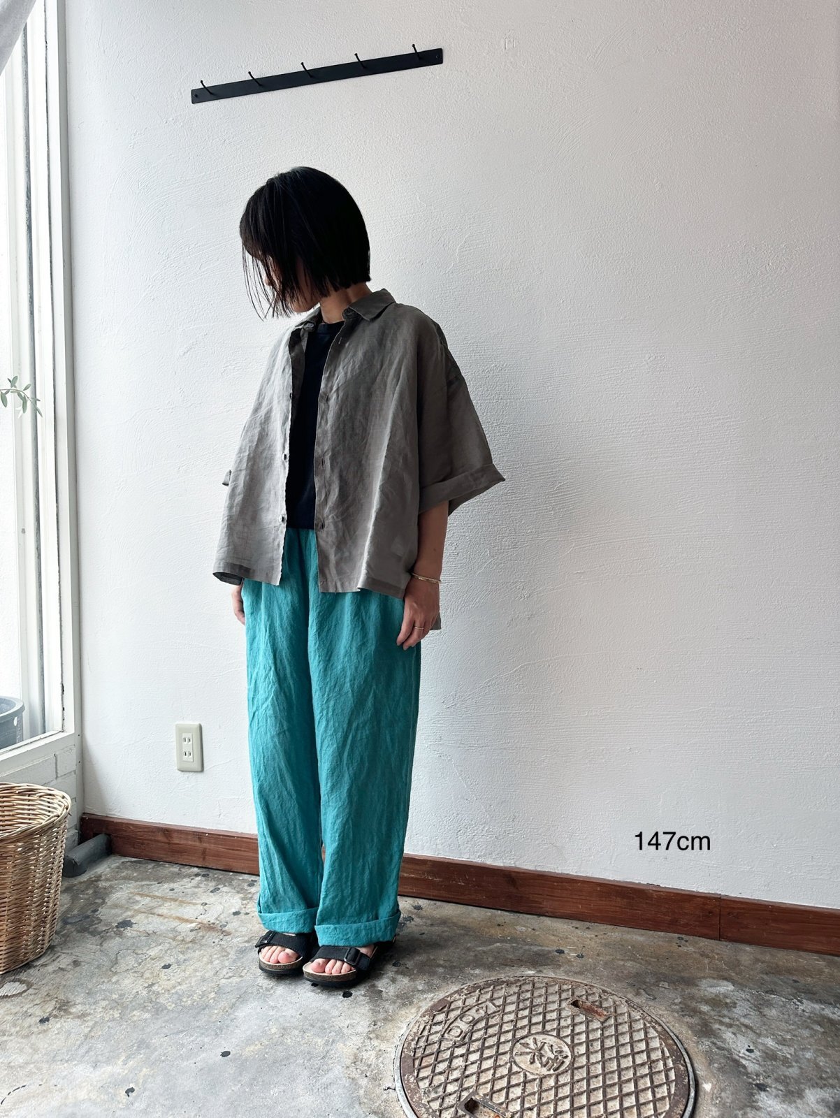 prit 160/1 ラミー 7分ビッグスリーブレギュラーカラーシャツ
