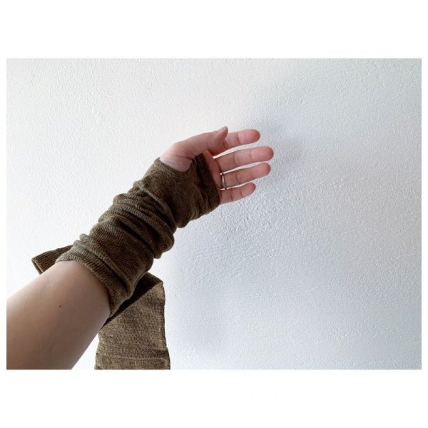 画像2: NISHIGUCHI KUTSUSHITA リネンアームカバー ショート【2双までクリックポスト可】 (2)