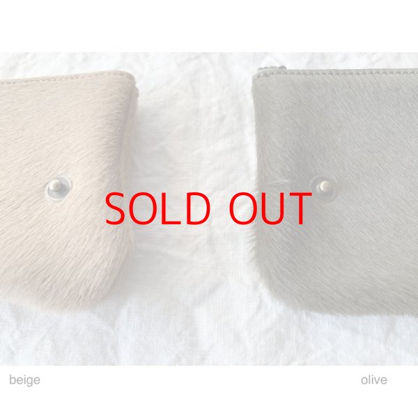 画像4: non-fragile　本革ハンバーガーポシェット用　両面ハラコ無地ポーチ(クリックポスト可) (4)