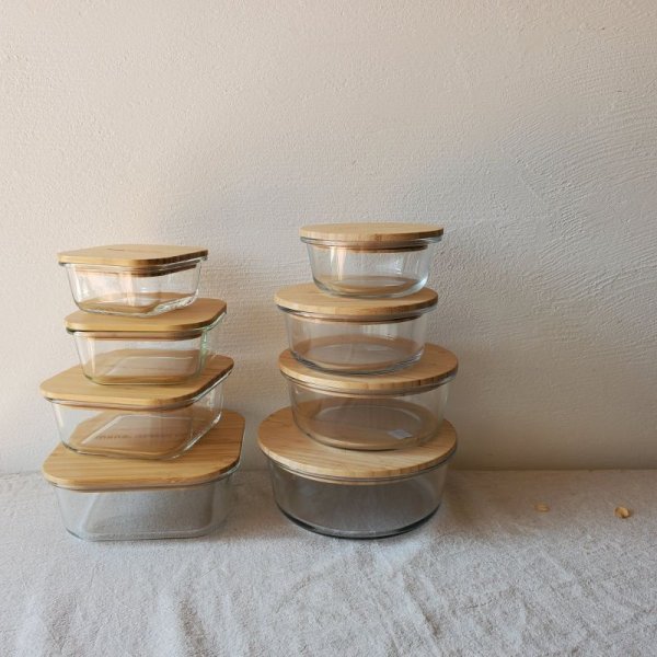 画像9: mana. 竹と耐熱ガラス容器 スクエア (9)