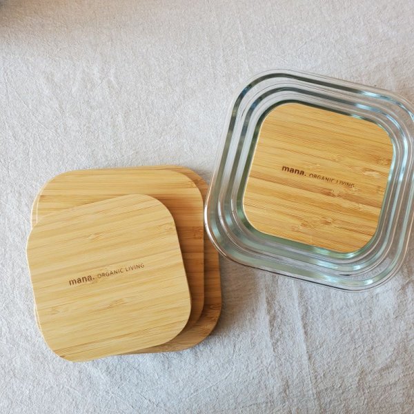 画像6: mana. 竹と耐熱ガラス容器 スクエア (6)