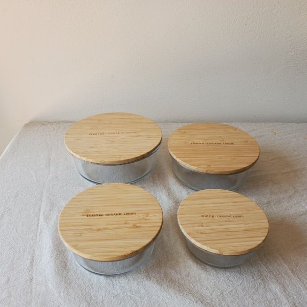 画像4: mana. 竹と耐熱ガラス容器 ラウンド (4)