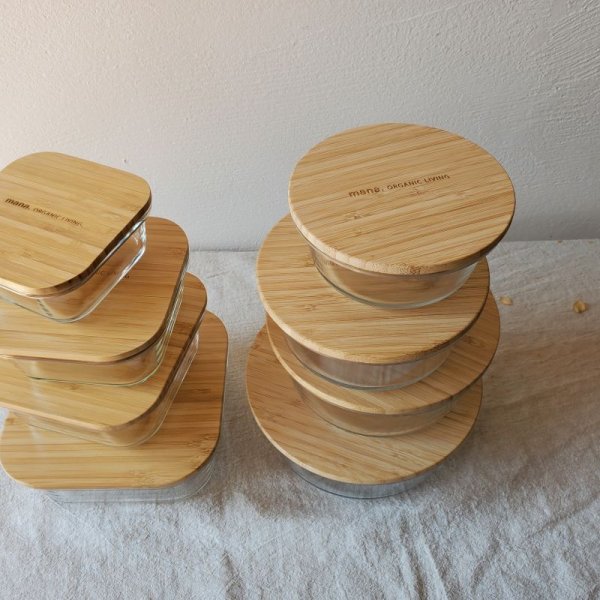 画像10: mana. 竹と耐熱ガラス容器 スクエア (10)