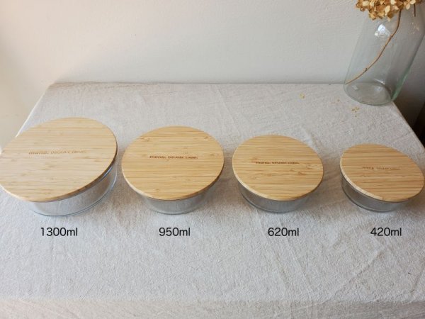 画像6: mana. 竹と耐熱ガラス容器 ラウンド (6)
