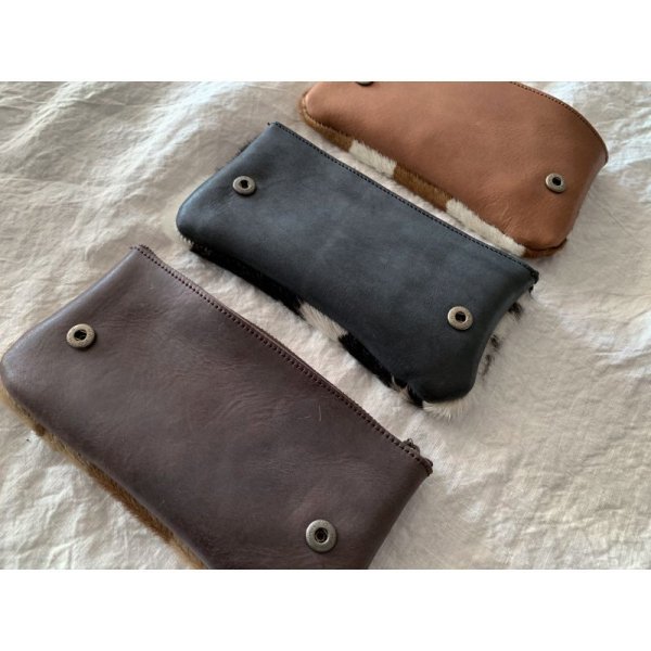 画像3: non-fragile　本革ハンバーガーポシェット用ハラコポーチ 【オーダー作品】(クリックポスト可) (3)