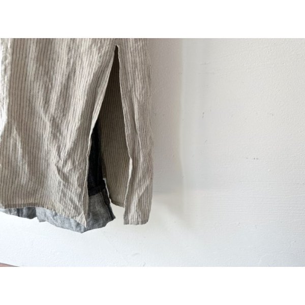 画像11: Luminaes リネン先染めオーバーダイストライプ シャツOP (11)