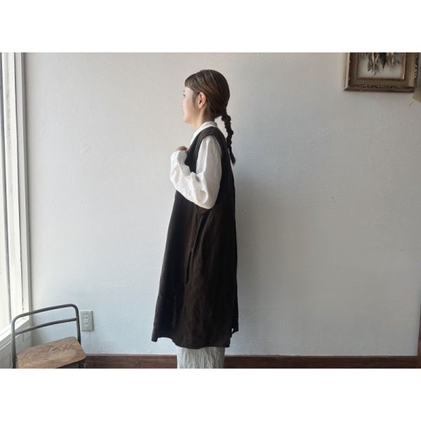 画像4: Luminaes heavy-linen frax dyed gilet (4)