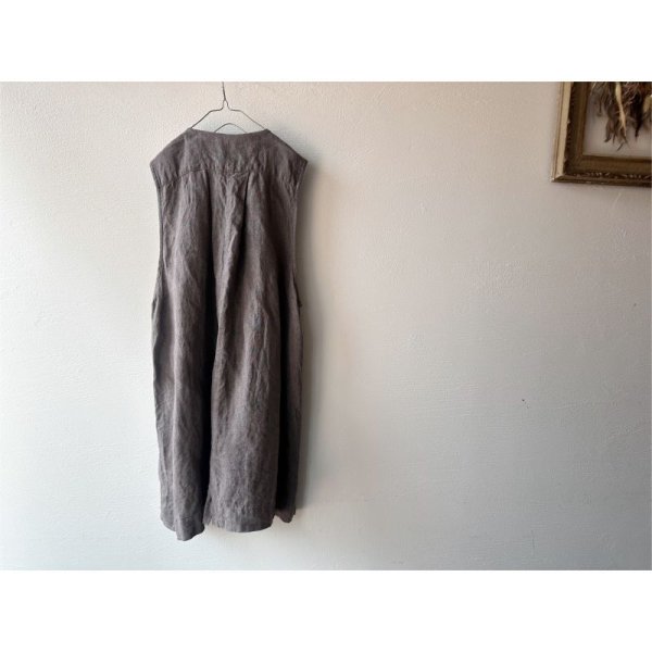 画像12: Luminaes heavy-linen frax dyed gilet (12)