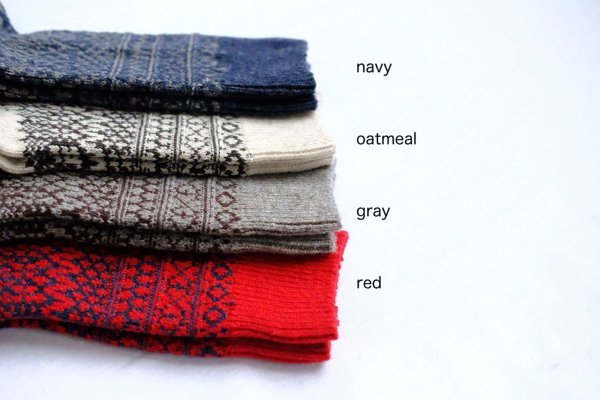 画像5: NISHIGUCHI KUTSUSHITA ウールジャガードソックスM(25~27cm)  (5)