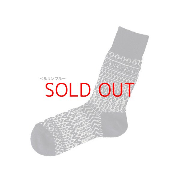 画像2: NISHIGUCHI KUTSUSHITA ウールジャガードソックスM(25~27cm)  (2)