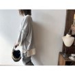 画像3: *sale* NARU ライスニット 綿コーマ裾配色 ７分袖ニット (3)