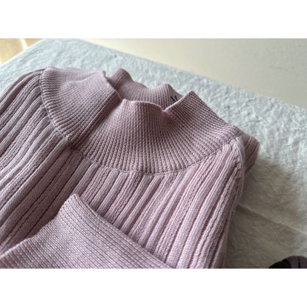 画像2: NARU ランダムリブ ハイネックカットソー【1枚までクリックポスト可】 (2)