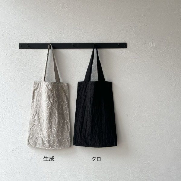 画像8: prit 60/1 リネンマチ針刺繍 × 60/1リネン 切替トート【クリックポスト（185円）発送可能】 (8)