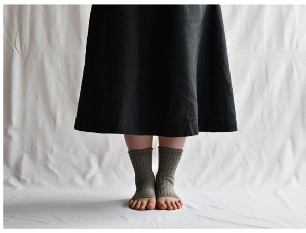 画像2: NISHIGUCHI KUTSUSHITA リネンリブサンダルソックス F 【3足までクリックポスト可】 (2)