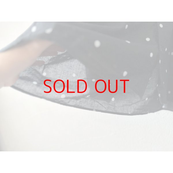 画像3: prit 40/1綿麻平織ドットプリント スタンドカラーギャザースモック (3)