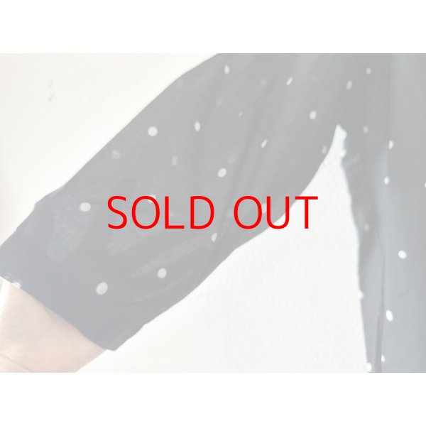 画像6: prit 40/1綿麻平織ドットプリント スタンドカラーギャザースモック (6)