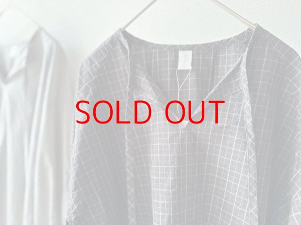 画像5: nouvelles du paradis ミニチェックドライワッシャー チョーカーネックブラウス【クリックポスト（185円）発送可能】 (5)