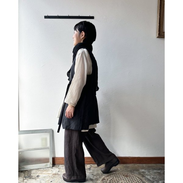 画像8: Luminaes コルトレイクリネン ストリングロングベスト (8)