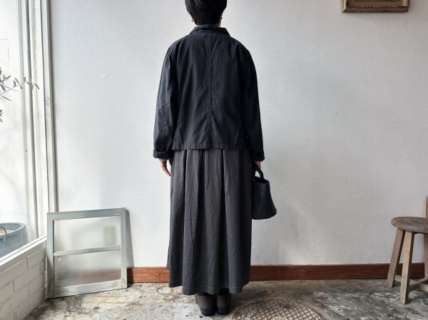 画像6: prit サテンダブルストライプ タックスカート【レターパックプラス（600円）発送可能】 (6)