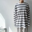 画像4: prit 40/2インド超長綿天竺ボーダー クルーネックビッグTシャツ (4)