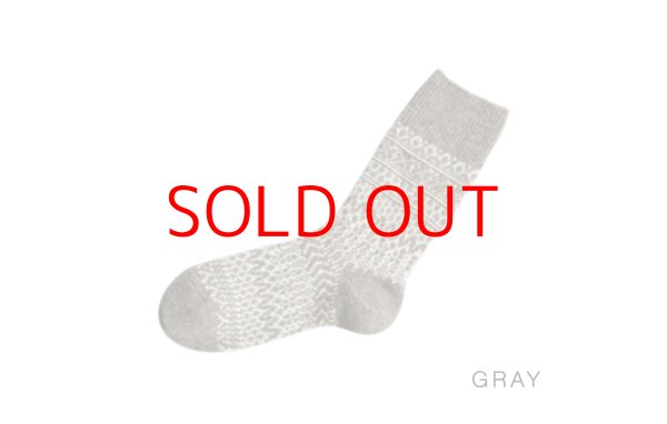 画像10: NISHIGUCHI KUTSUSHITA ウールジャガードソックスS(23~25cm)  (10)