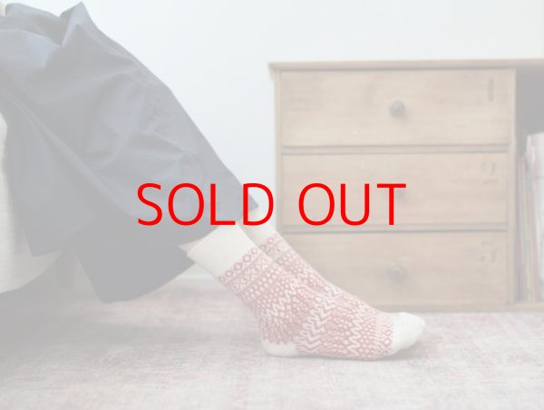 画像2: NISHIGUCHI KUTSUSHITA ウールジャガードソックスS(23~25cm)  (2)