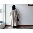 画像4: Luminaes ベルギーリネンキャンバス チビ襟バイカラーギャザーOP (4)