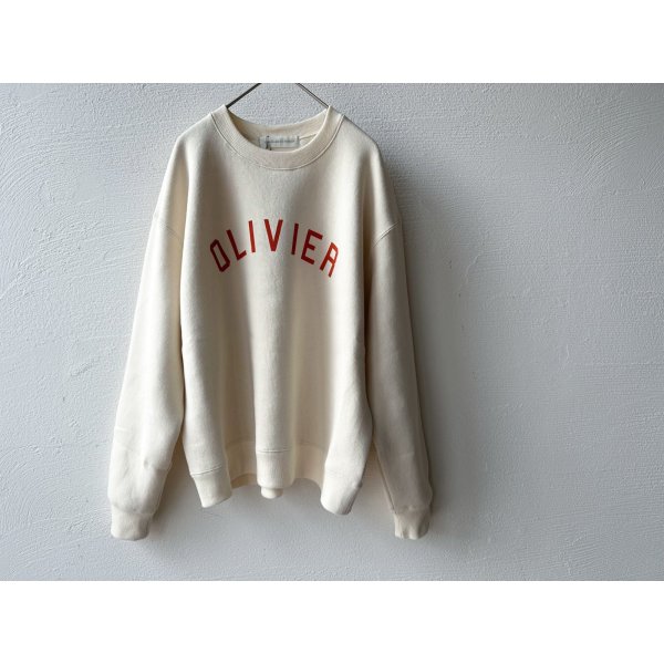 画像2: nouvelles du paradis ふんわり裏毛 ロゴスウェット(OLIVIER) (2)