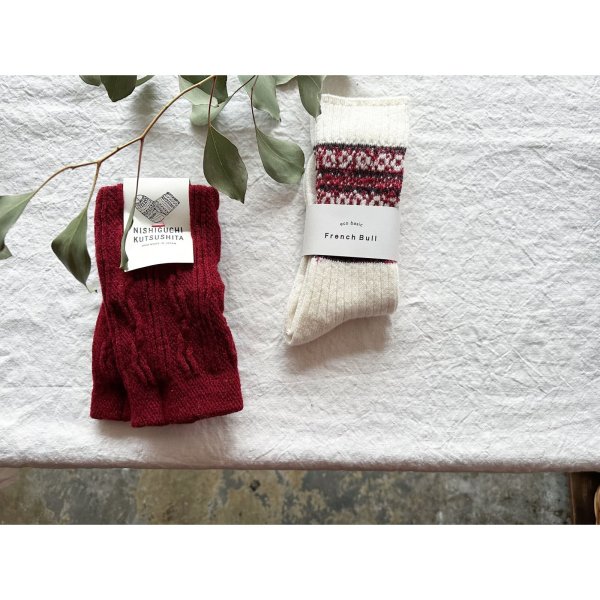 画像3: NISHIGUCHI KUTSUSHITA ウール縄柄ハンドウォーマー (3)