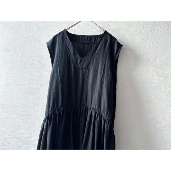 画像10: Luminaes リネンツイル ノースリーブギャザーOP (10)