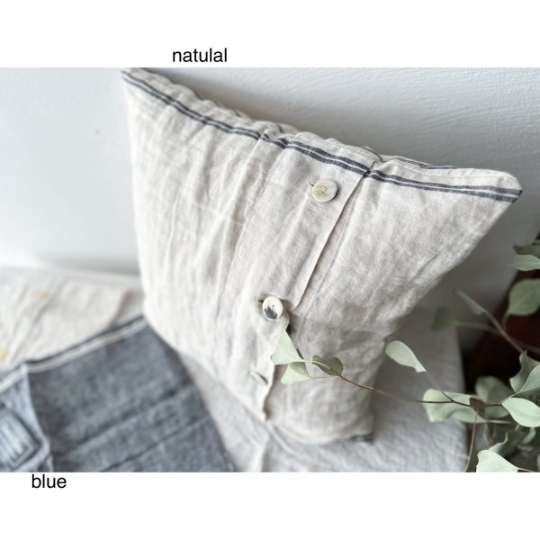 画像2: *sale30%off* Lino e Lina クッションカバー デュオ ブルー【1枚までクリックポスト可】 (2)