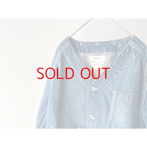 画像2: Véritécoeur ノーカラーデニムカバーオール (2)